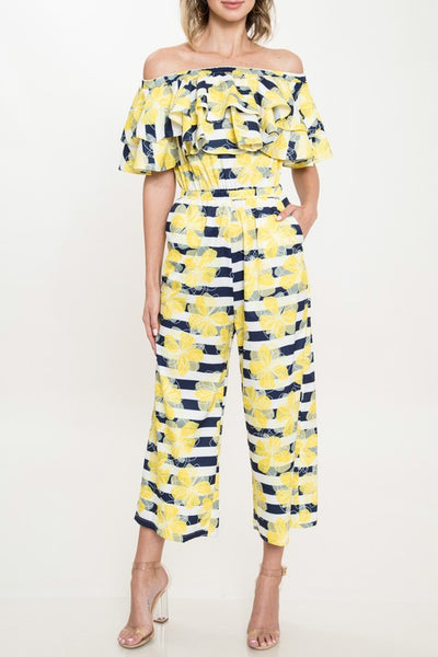 Elona Floral Stripe Jumpsuit