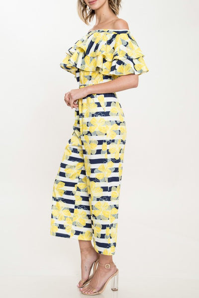 Elona Floral Stripe Jumpsuit