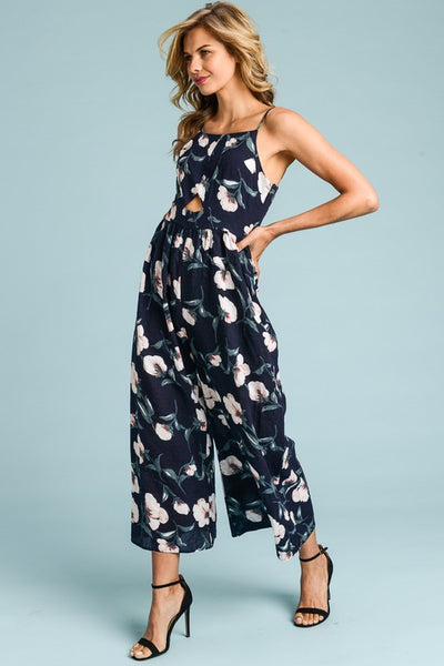 Fiona Navy Floral Jumpsuit