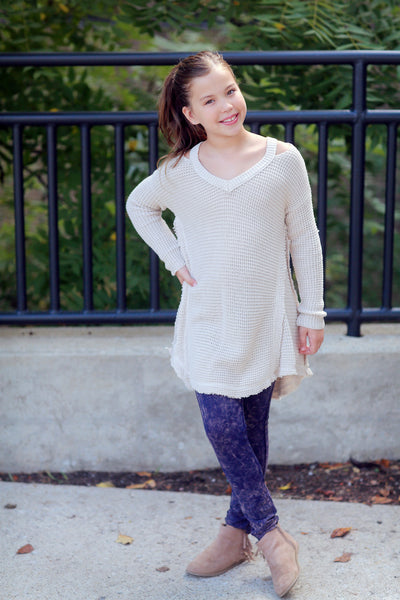 WAFFLE KNIT SWEATER