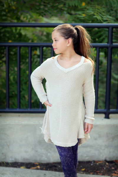 WAFFLE KNIT SWEATER