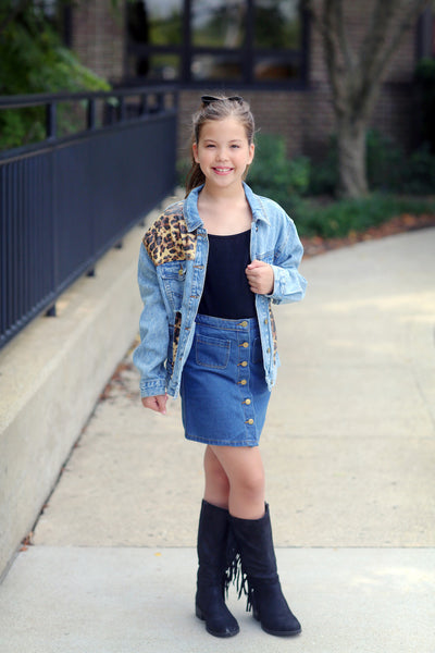 Button Up Denim Skirt