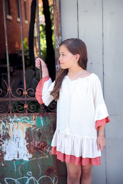 Ruffled Two- Toned Dress