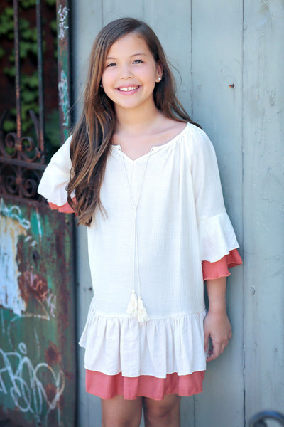 Ruffled Two- Toned Dress