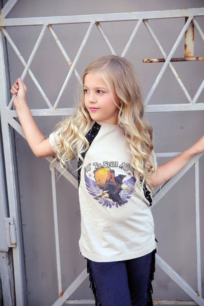 Double Lace-Up Graphic Tee