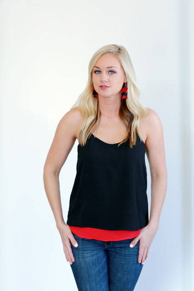 Black & Red Layered Tank