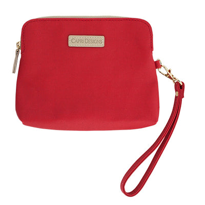 Catchall Case- Red with Tan and Gold Accents