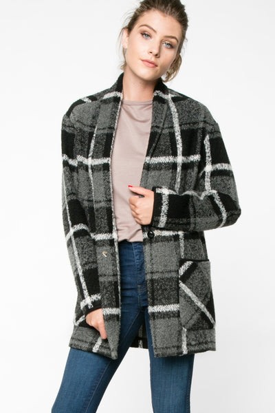 Grey Plaid Coat