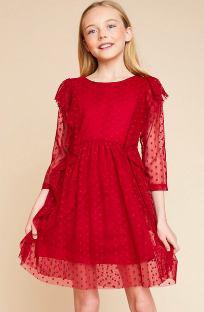 Make A Wish Tulle Dress- red