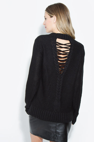 Royale Lace-up Cutout Sweater