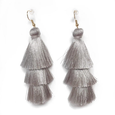 Grey Layered Drop Earrings