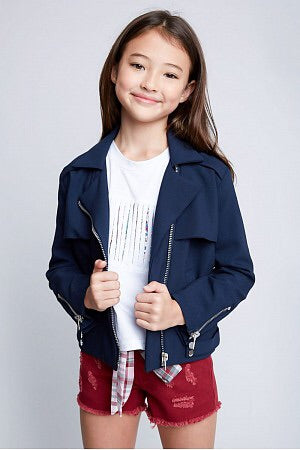 Navy Moto Jacket