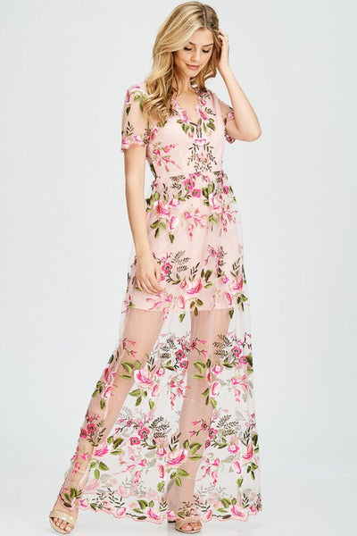 Lily Floral Blush Dress