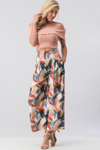 Summer Tropical High Waisted Pants