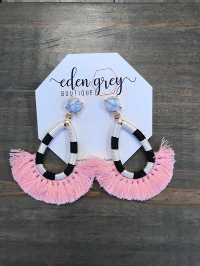 Tear Drop Tassel Earring