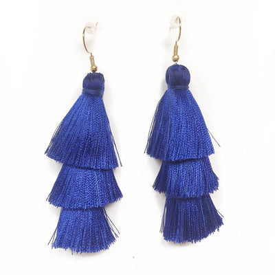 Royal Blue Layered Drop Earrings