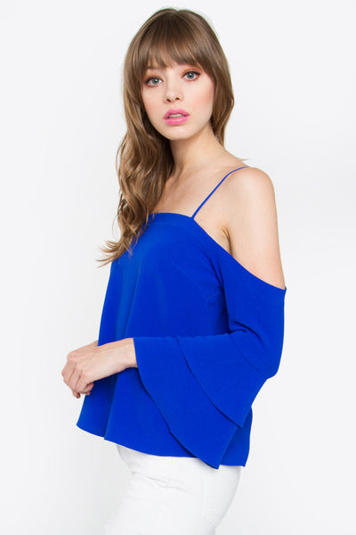 Marietta Cold Shoulder Ruffle Top